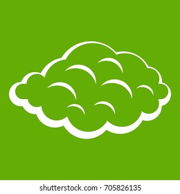 Small cloud icon white isolated on green background. Vector illustration