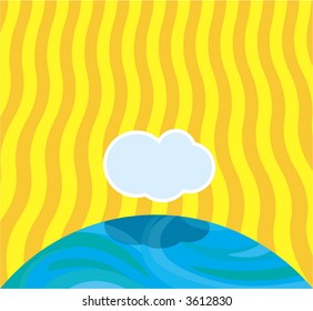 small cloud shades the Earth from the sun's rays
