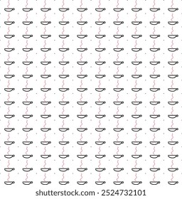 Small coffee cups of hot steam alternate with dots.