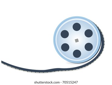 The small coil with a cinema on a white background
