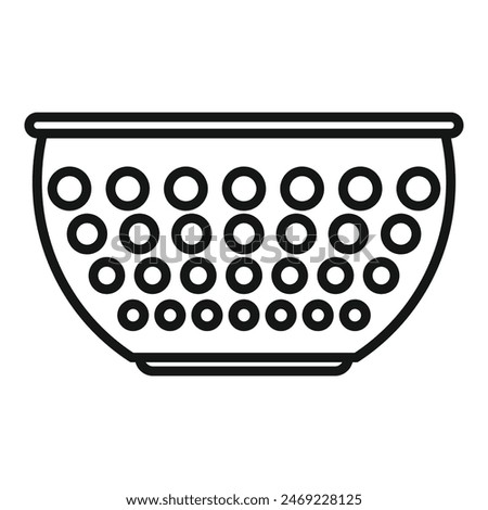Small colander icon outline vector. Cooking sieve tool. Equipment element