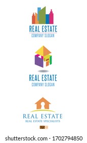 Una pequeña colección de logotipos de propiedad, desarrollo inmobiliario o gestión inmobiliaria para empresas