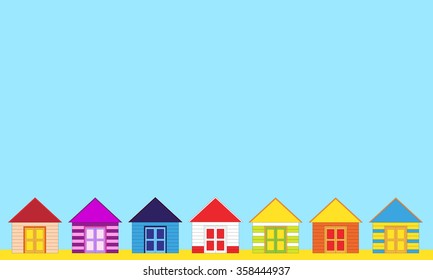 Small color houses on the beach