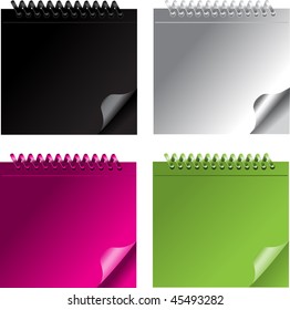 Small color notebook. Black, white, green, pink