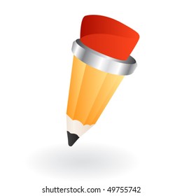 Small color pencil isolated over white square background