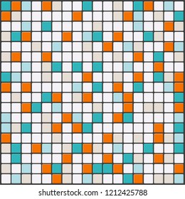 Small colored mosaic with black content. Vector