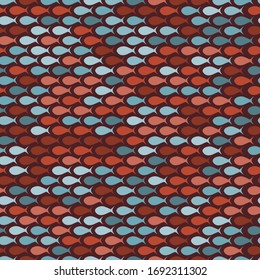 Small colorful fishes on white background. Abstract vector seamless pattern in flat style. wallpaper background. Vector illustration EPS.10