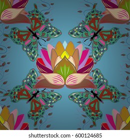 Small colorful flowers. The elegant the template for fashion prints. Spring floral background with flowers. Vector cute pattern in small flower. Motley illustration.
