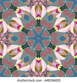 Small colorful flowers. The elegant the template for fashion prints. Motley illustration. Spring floral background with pink flowers. Vector cute pattern in small flower.