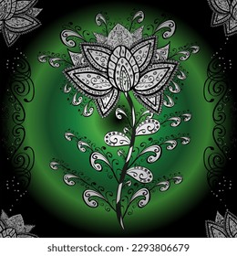 Pequeñas flores de colores. Patrón vectorial lindo en flor pequeña. Fondo floral primaveral con flores negras, verdes y blancas. Ilustración de Motley. La elegante plantilla para las impresiones de moda.