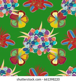 Small colorful flowers. Vector cute pattern in small flower. Motley illustration. The elegant the template for fashion prints. Spring floral background.