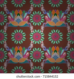 Small colorful flowers. Vector cute pattern in small flower. The elegant the template for fashion prints. Spring floral background with brown, blue and neutral flowers. Motley illustration.