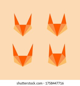 Small colorful set of popular symmetrical fox