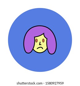 Small colour sad human face icon