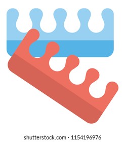 
Small combs with big spaces between strands making notion for beard comb icon 
