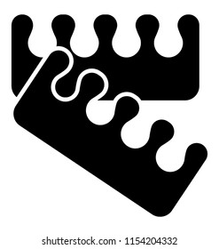 
Small combs with big spaces between strands making notion for beard comb icon 
