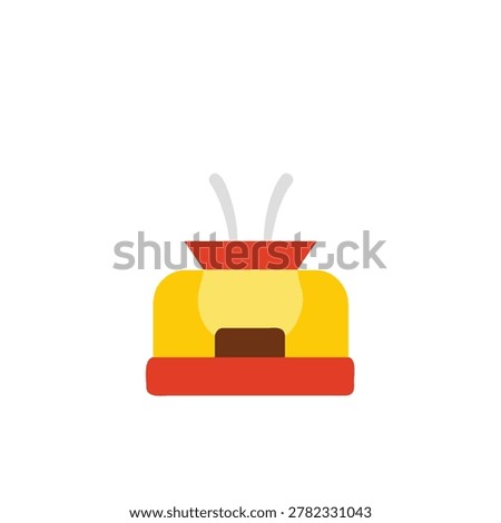Small compact tissue dispenser in orange and yellow cartoon style.