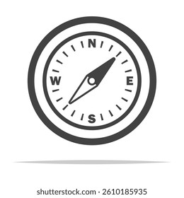 Small compass outline icon transparent vector isolated