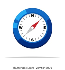 Small compass vector isolated illustration