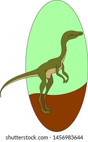 Small compsognathus, illustration, vector on white background.