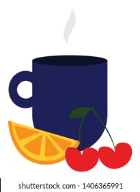 It is a small container usually have a handle and used for drinking tea, coffee, so on. It is made of china, glass, metal, and with similar materials., vector, color drawing or illustration. 