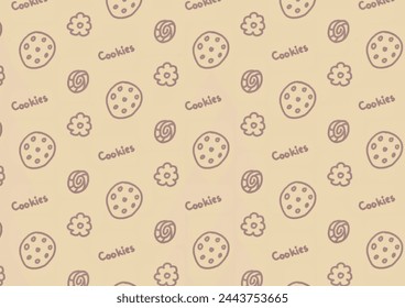Small Cookies Sweet Brown Background