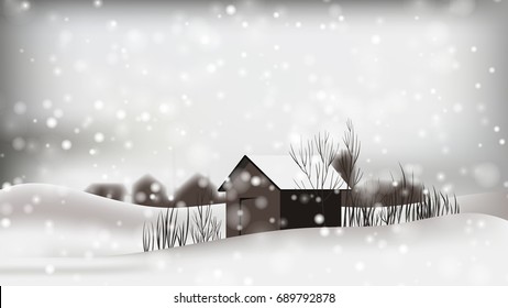 Small cottages located on scenic winter