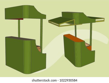 Small Counter cabinet for outdoor Vector Illustration