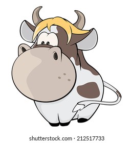 A small cow. Cartoon 