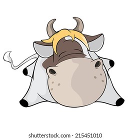 A small cow. Cartoon 