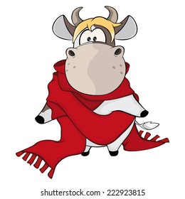 A small cow. Cartoon 