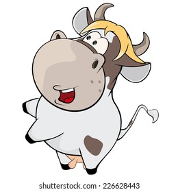 A small cow. Cartoon 