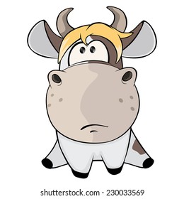 A small cow. Cartoon 