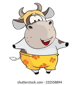 A small cow. Cartoon 