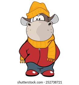 A small cow. Cartoon
