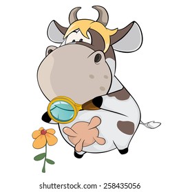 A small cow. Cartoon
