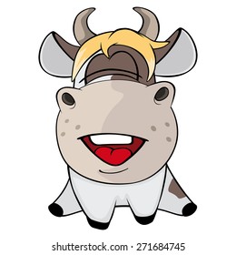 A small cow. Cartoon 