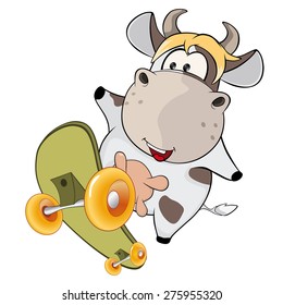 A small cow. Cartoon 