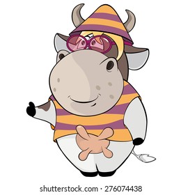 A small cow. Cartoon 