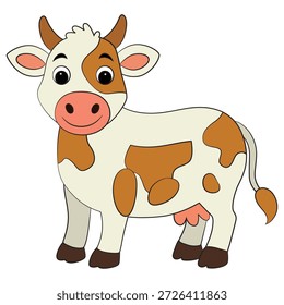 Pequena vaca isolada sobre fundo branco