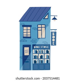 small cozy house drawn by hands. Flat design. Hand drawn trendy illustrations. color vector illustration. All elements are isolated
