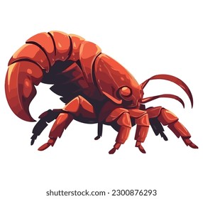 Small crab with large claw on white over white