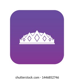 Small crown icon digital purple for any design isolated on white vector illustration