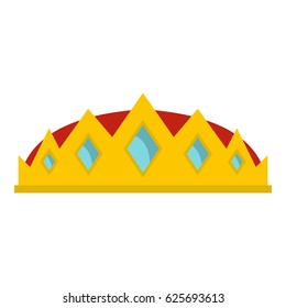 Small crown icon flat isolated on white background vector illustration