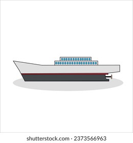 small cruise ship isolated on white