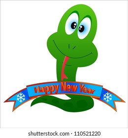 Small cub of a snake made in cartoon style