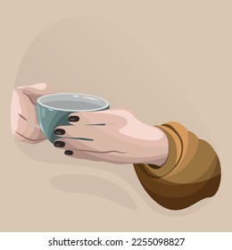Small cup of coffee in hands