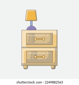 Small Cupboard with Lamp design vector illustration