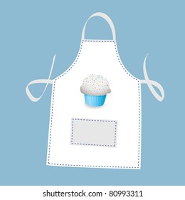 Small cupcake apron concept with blue background