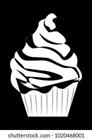 Small cupcake with whipped cream
